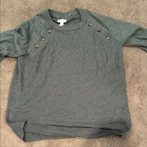Market & Spruce Heathered Gray Knit Sweater